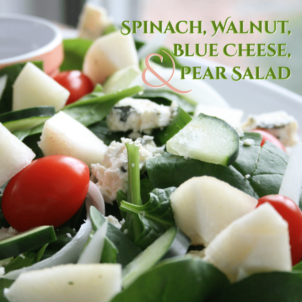 Spinach, Walnut, Blue Cheese, and Pear Salad Atrantil