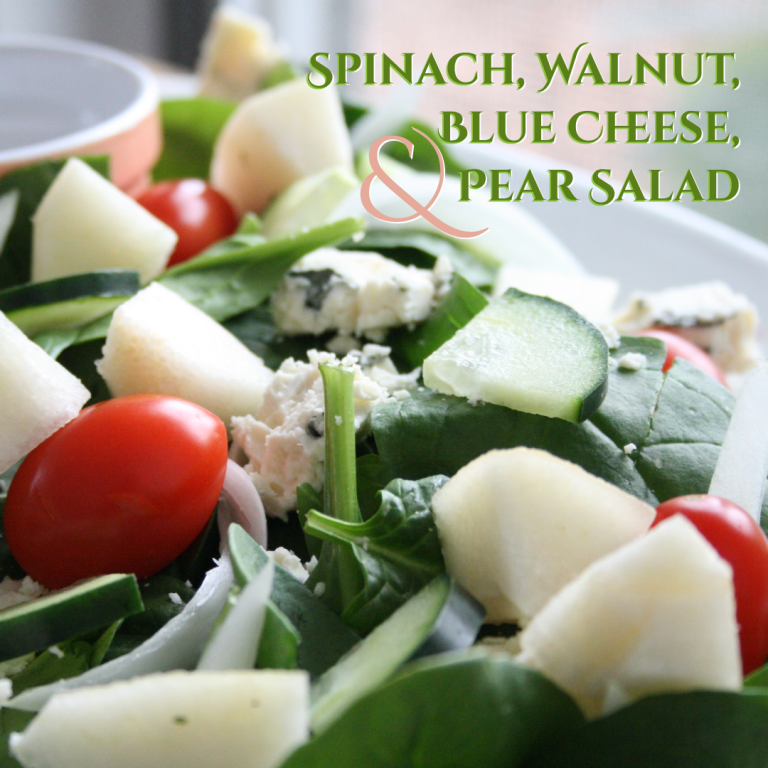 Spinach, Walnut, Blue Cheese, and Pear Salad Atrantil