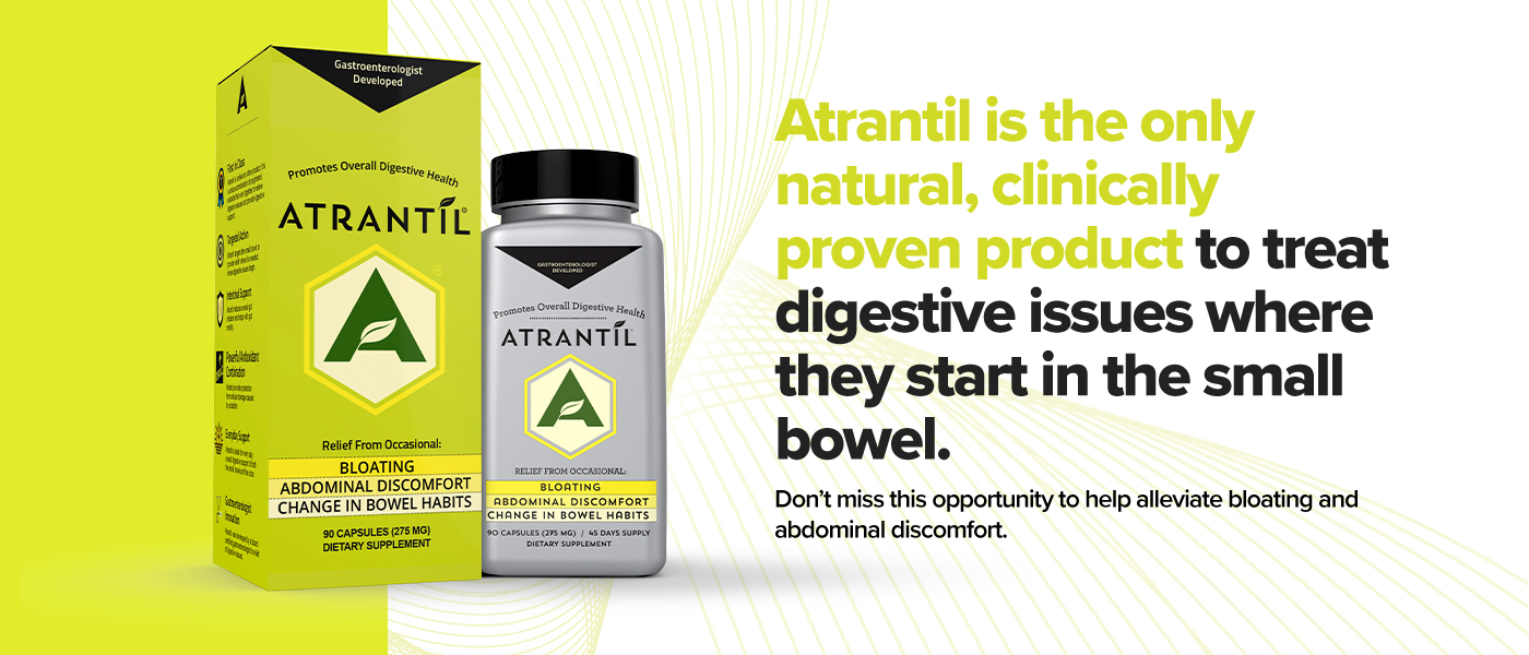 Atrantil is the only natural, clinically proven product to treat digestive issues where they start in the small bowel.