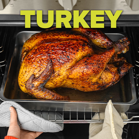 Turkey coming out of the oven