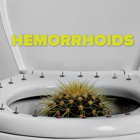 Hemorrhoids, cactus in a toilet