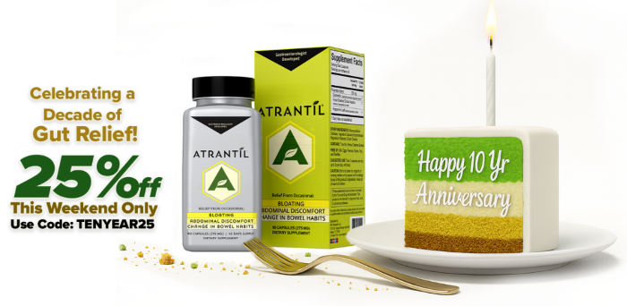 Celebrating a decade or relief! 25% off this weekend only with code TENYEAR25